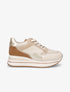 Baskets bi-matière à semelle épaisse - Beige - 5