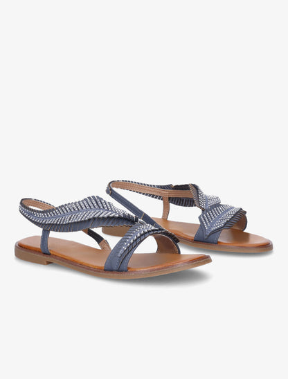Nu-pieds fantaisies à strass - Bleu - 4