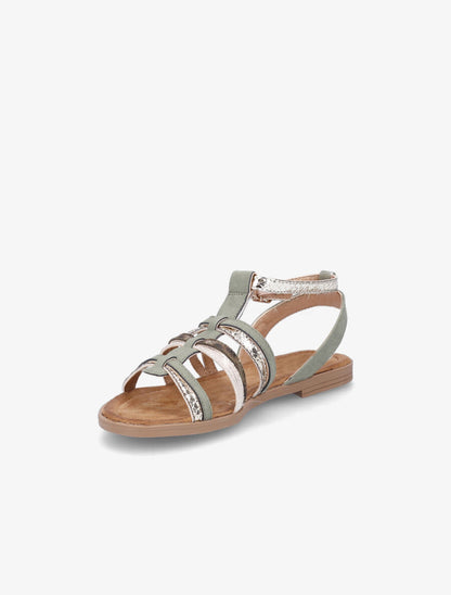 Nu-pieds en simili à multi brides - Kaki - 3