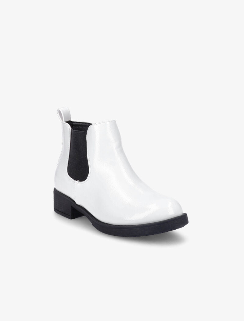 Bottines style chelsea vernies - Blanc - 3