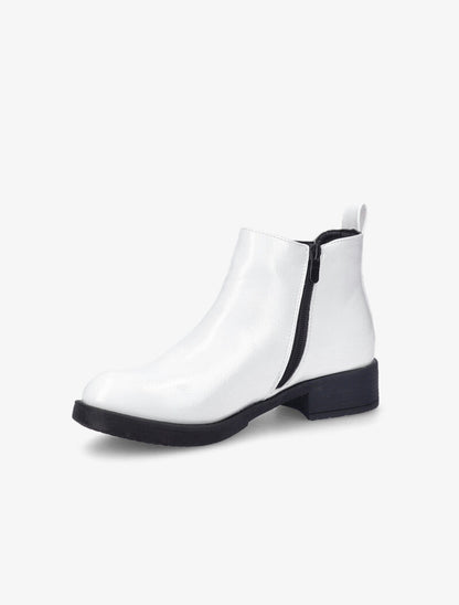 Bottines style chelsea vernies - Blanc - 4