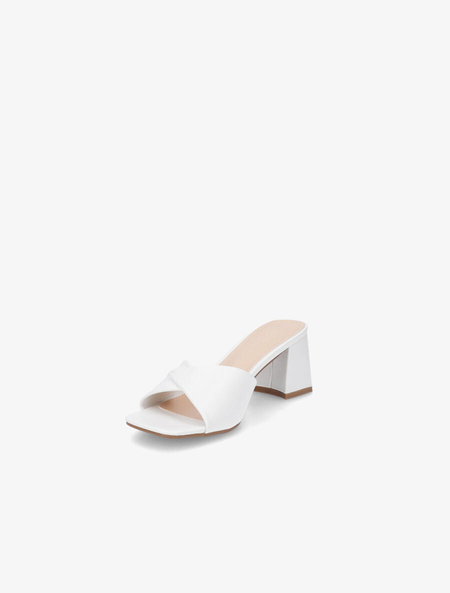 Mules croisées en simili - Blanc - 3
