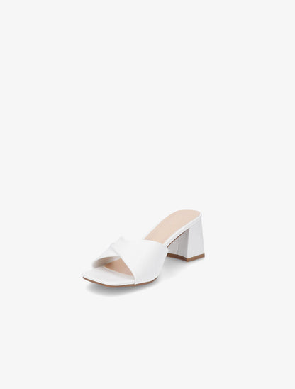 Mules croisées en simili - Blanc - 3