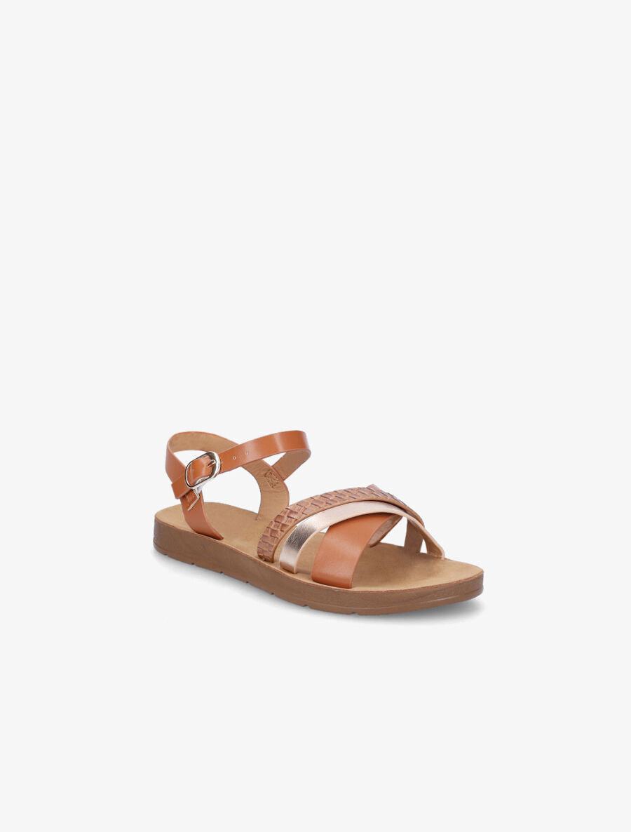 Nu-pieds à brides fantaisies - Camel - 2
