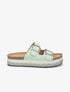 Claquettes croco à plateforme - Vert - 5