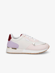Sneakers en simili à détail métallique - Rose - 1