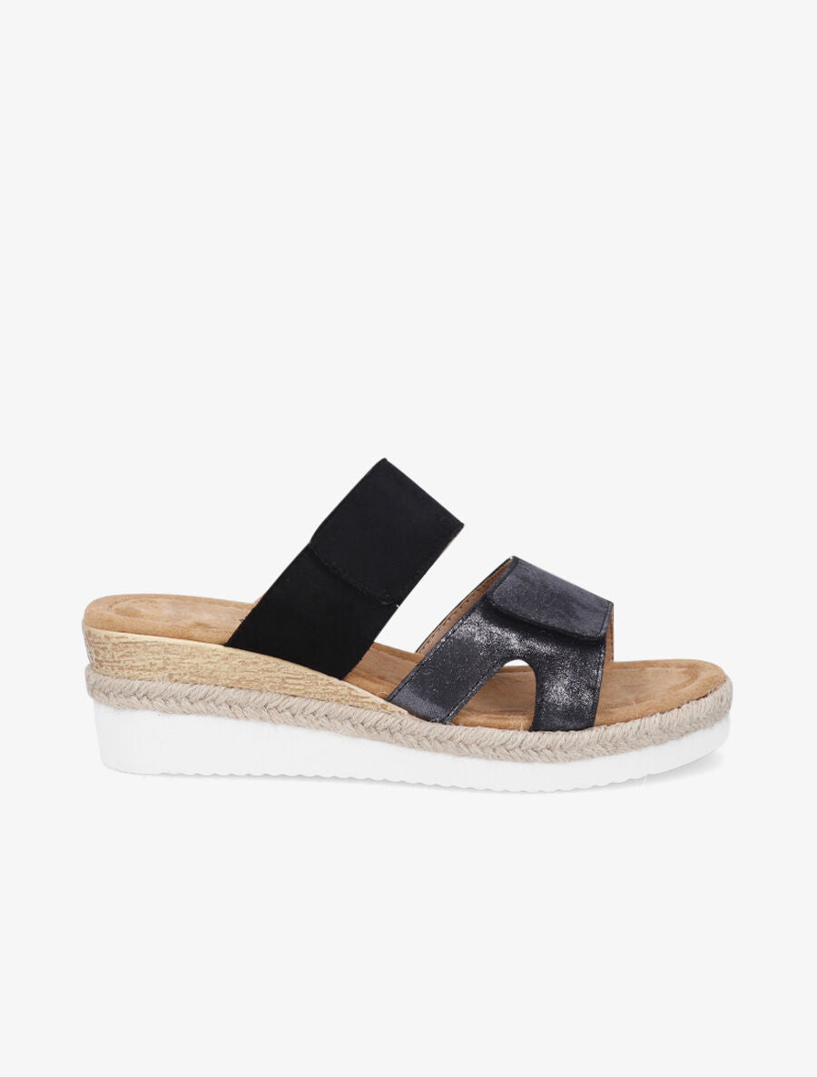 Mules compensées à scratch - Noir - 1