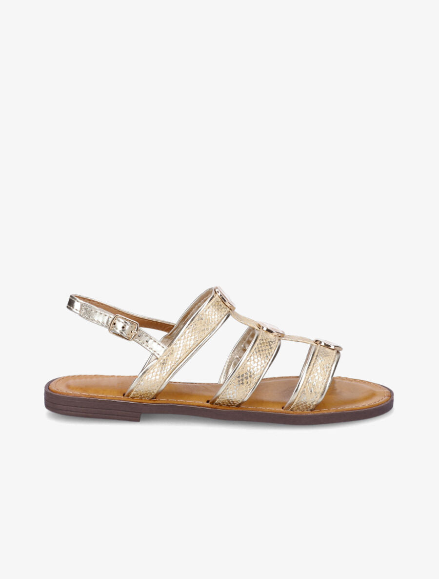 Nu-pieds effet python à bijoux - Or - 5