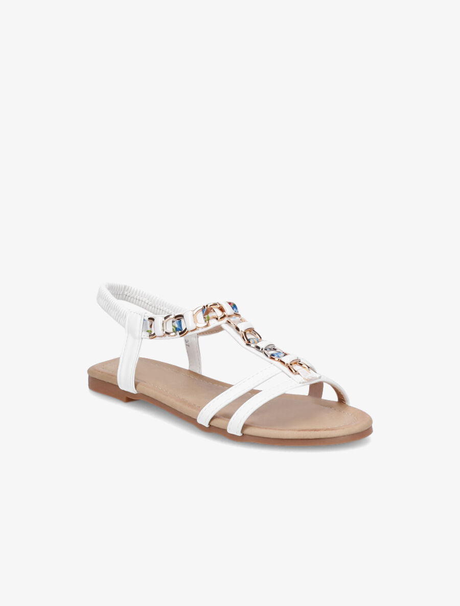 Nu-pieds bijou en simili - Blanc - 2