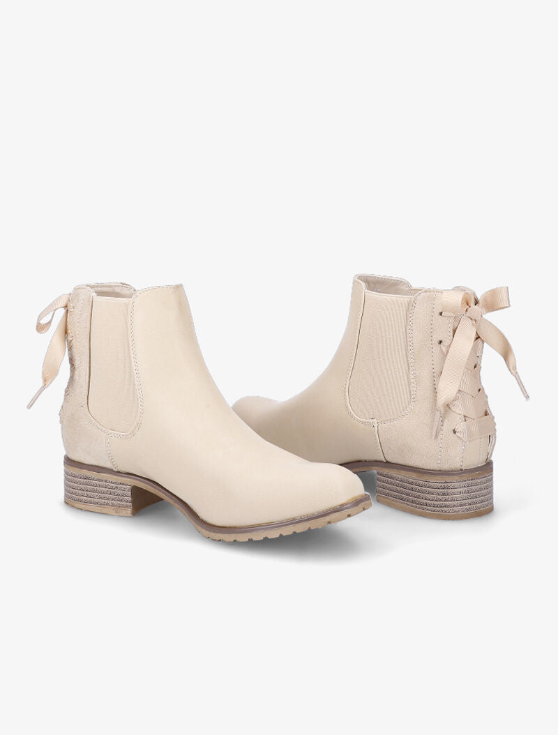 Chelsea boots à contrefort corsage - Beige - 1