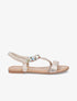 Nu-pieds irisés à tresse et strass - Or - 5