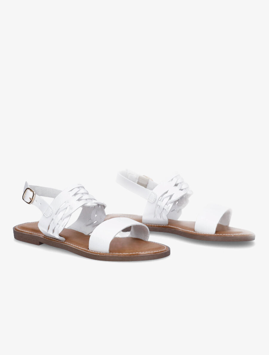 Nu-pieds classiques en simili - Blanc - 4