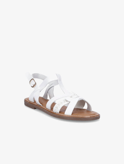 Nu-pieds en simili à tresse - Blanc - 3