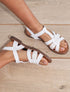Nu-pieds en simili à tresse - Blanc - 1