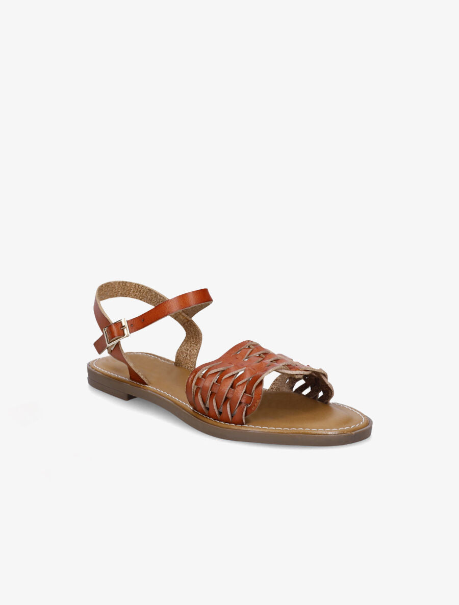 Nu-pieds tressés en simili - Marron - 2