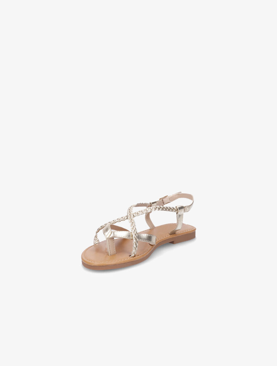 Nu-pieds croisés et tressés - Or - 3