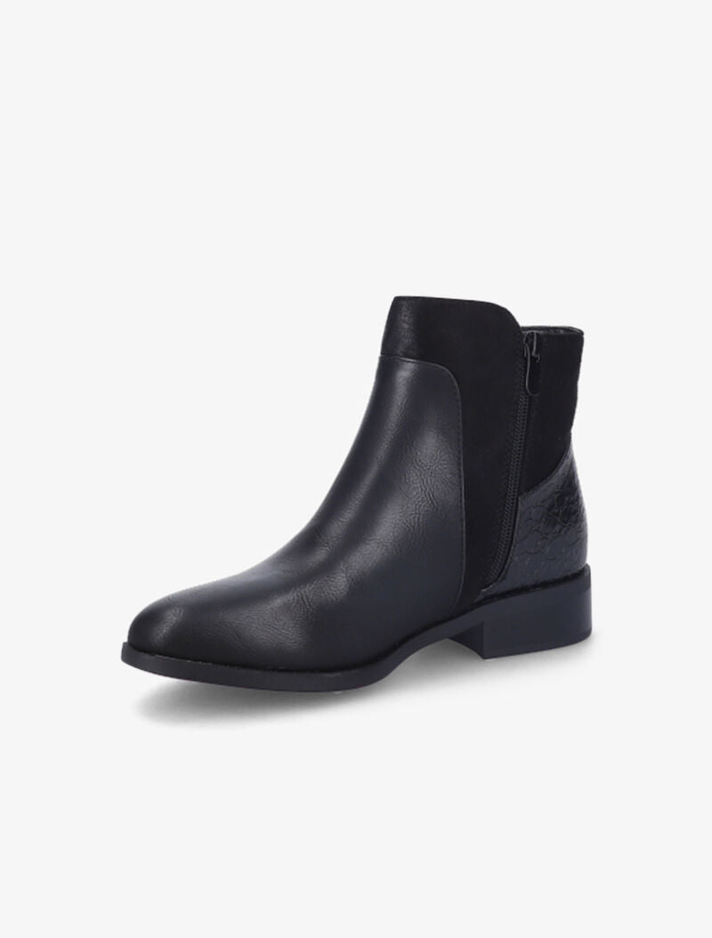 Bottines unies bi-matière - Noir - 4