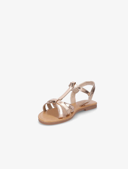 Nu-pieds croisés effet croco - Rose gold - 3