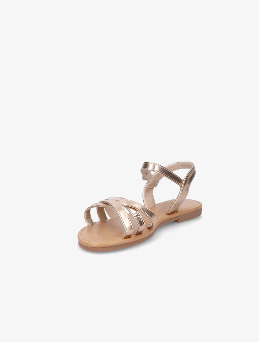 Nu-pieds en simili à bride effet croco - Rose gold - 3