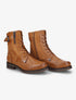 Bottines bi-matière à lacets - Camel - 1