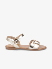 Nu-pieds en simili à bride à boucle - Or - 1