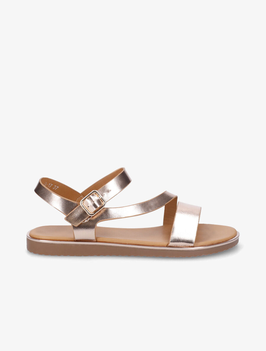 Nu-pieds à brides asymétriques - Rose gold - 1