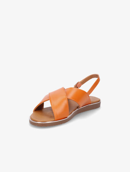 Nu-pieds croisés en simili - Orange - 3