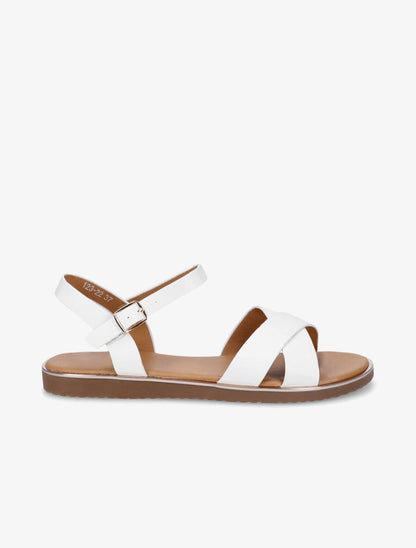 Nu-pieds basiques croisés - Blanc - 5