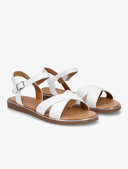 Nu-pieds basiques croisés - Blanc - 4