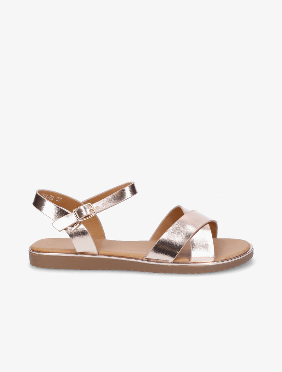 Nu-pieds basiques croisés - Rose gold - 1