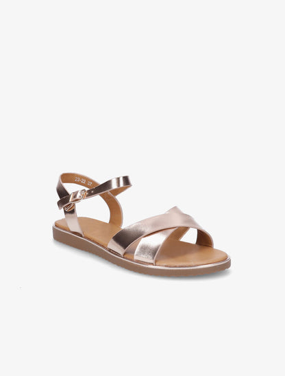 Nu-pieds basiques croisés - Rose gold - 2