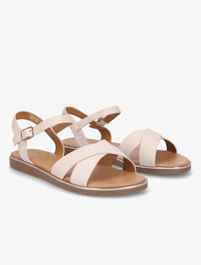Nu-pieds basiques croisés - Beige - 4