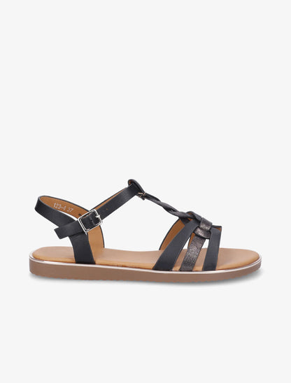 Nu-pieds torsadés et irisés - Noir - 1