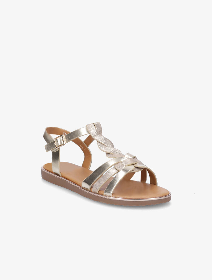 Nu-pieds torsadés et irisés - Or - 3