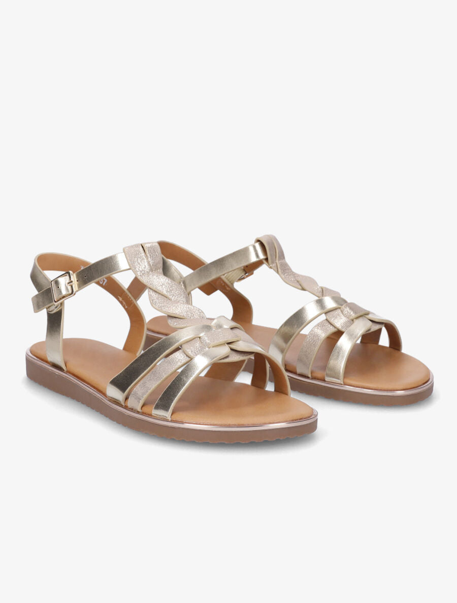 Nu-pieds torsadés et irisés - Or - 5