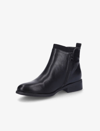 Bottines en simili à motifs croco - Noir - 4