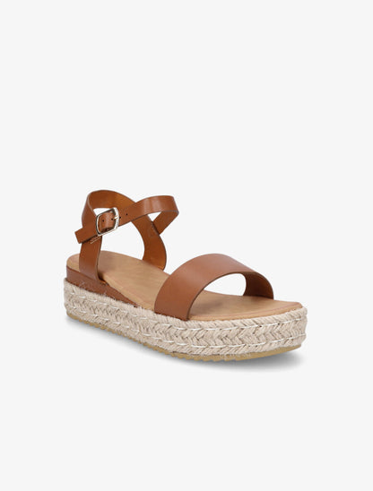 Sandales en simili à plateforme - Camel - 2