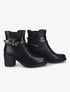 Bottines à talon à brides stylisées - Noir - 5