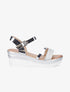 Sandales compensées bride fantaisie à paillettes - Argent - 5