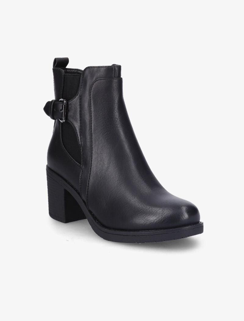 Bottines en simili à talon - Noir - 3