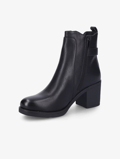 Bottines en simili à talon - Noir - 4