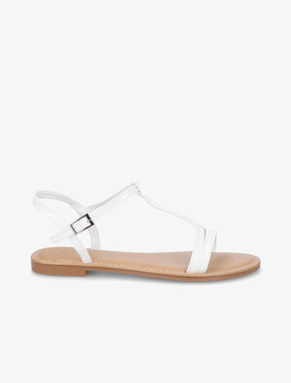Nu-pieds à bride en T python - Blanc - 2
