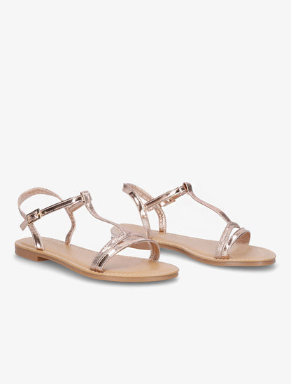 Nu-pieds à bride en T - Rose gold - 4