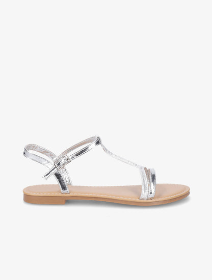 Nu-pieds à bride en T - Argent - 6