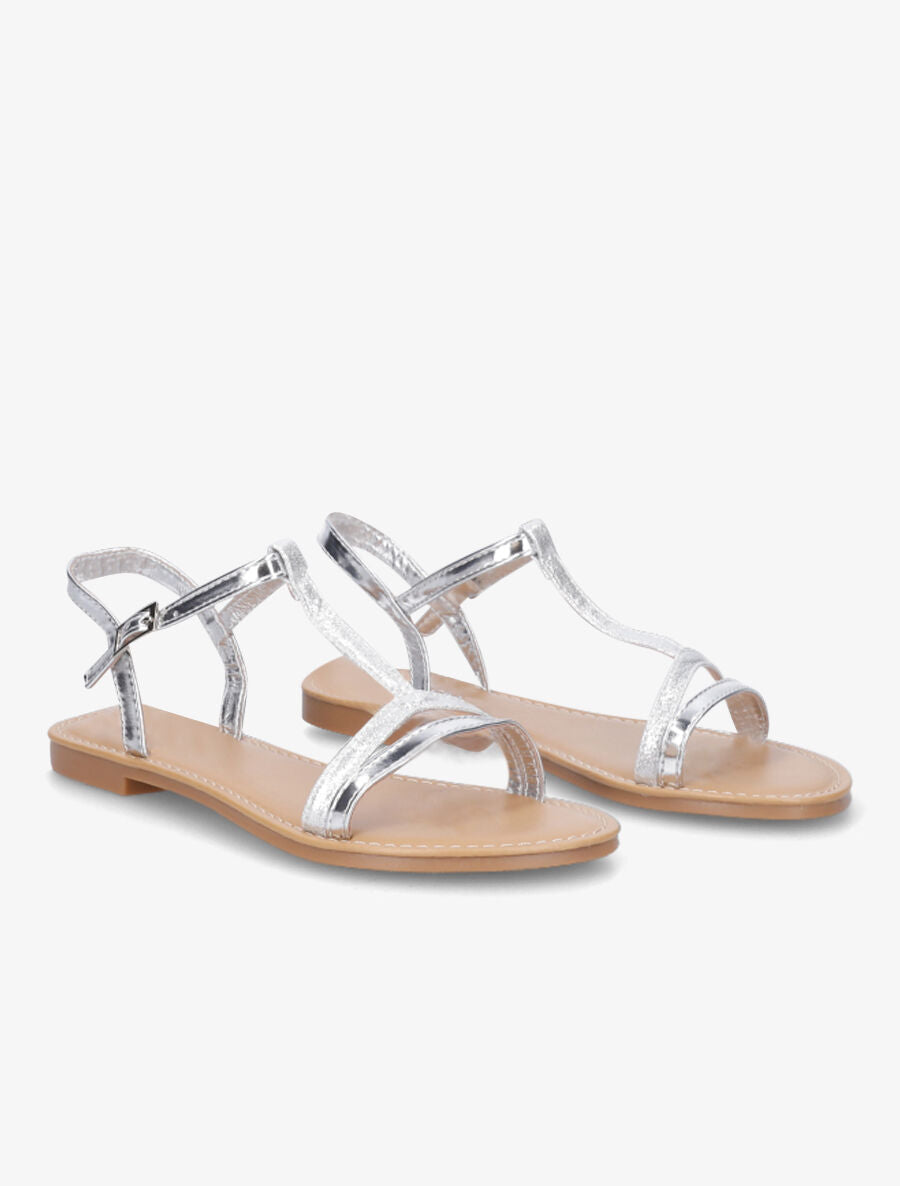 Nu-pieds à bride en T - Argent - 5