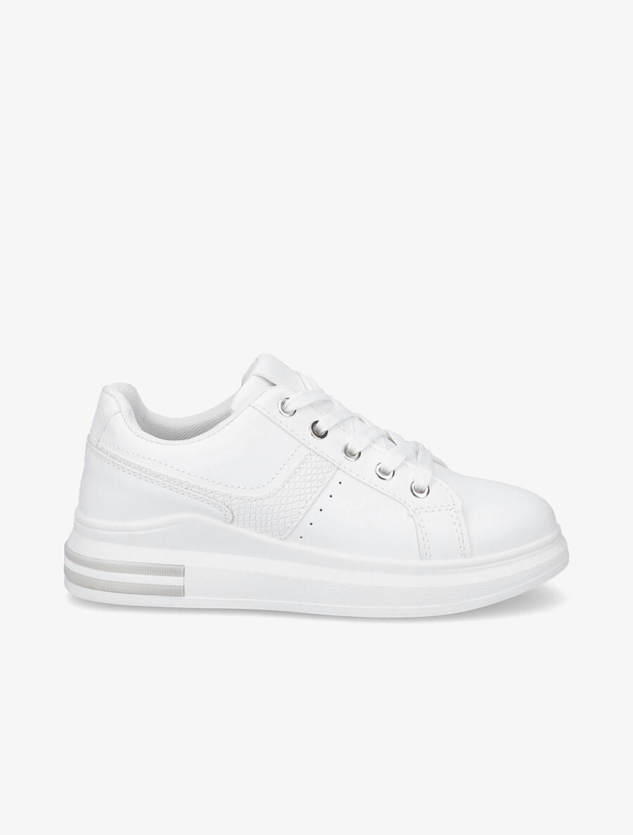Sneakers classique en simili - Blanc - 1