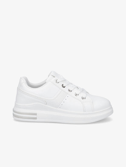 Sneakers classique en simili - Blanc - 1