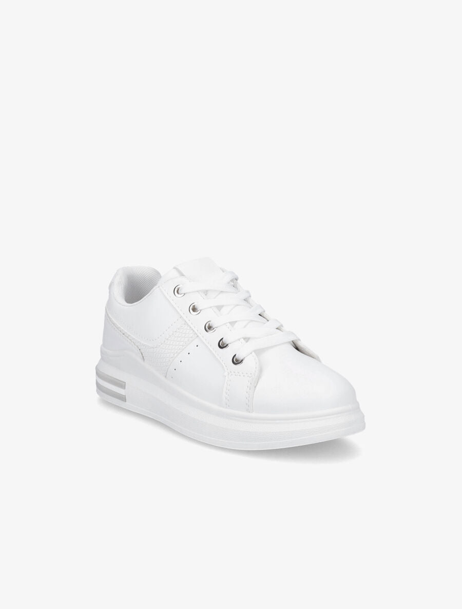 Sneakers classique en simili - Blanc - 2