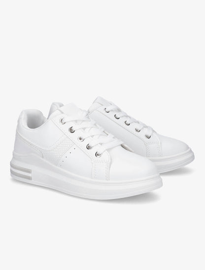 Sneakers classique en simili - Blanc - 4