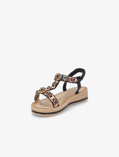 Nu-pieds fleurs en perles - Noir - 3